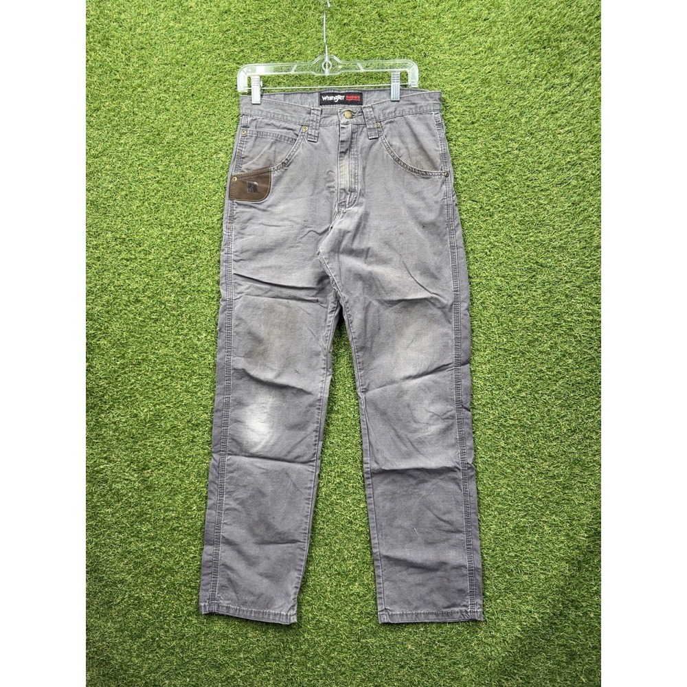Wrangler RIGGS Ripstop Pants Mens 30x32 Workwear Grey Regular Fit Straight Leg